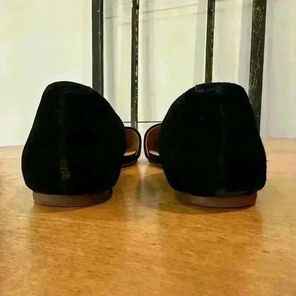 J Crew black suede leather d’orsay flat slip on shoes sz 7 - Picture 4 of 5